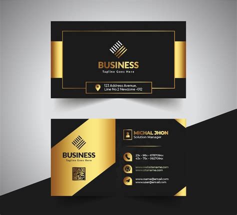 Premium Vector Professional Black And Gold Luxury Business Card Design Template