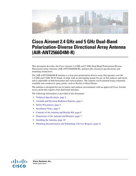 Pdf Cisco Aironet Ghz Ghz Dual Band Polarization Diverse