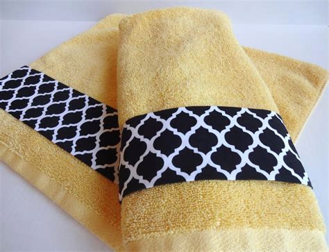 Hand Towel Set Hand Towels Yellow And Black Bathroom Towel