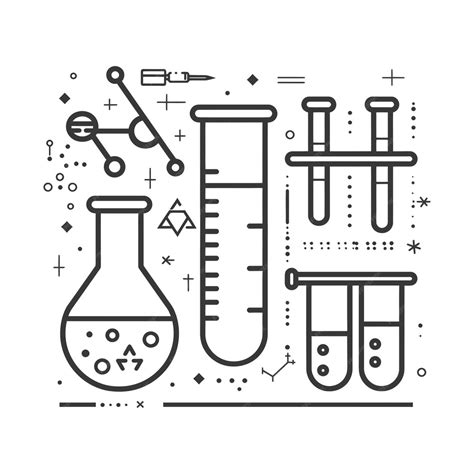 drawing  scientific lab equipment premium ai generated vector