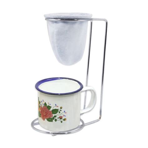 Kit Café Gourmet Refil De Pano C Caneca Esmaltada 150ml Coador Mini