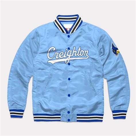 Sky Blue Satin Script Creighton Bluejays Jacket