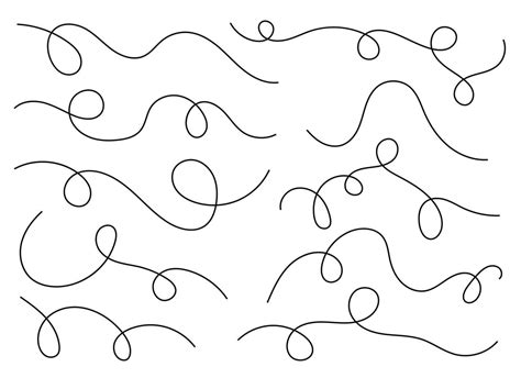 Hand drawn curved line shape. Curved line icon collection. Vector ...