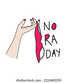 No Bra Day Vector On October Stock Vector Royalty Free