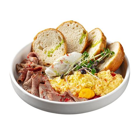 Premium Photo Isolated Breakfast With Scrambled Egg And Beef