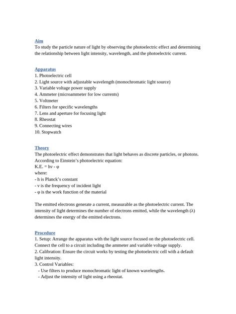 Particle_Nature_of_Light_with_Tables | PDF | Photoelectric Effect | Light 