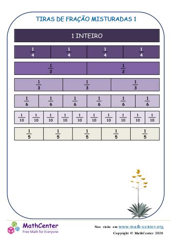 Tiras De Fração Misturadas 1 Páginas De Aprendizagem Math Center