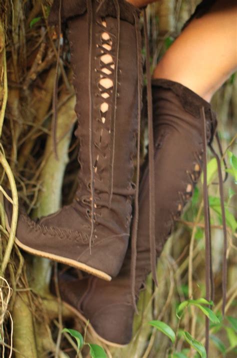 Dark Brown Nubuck Leather Knee High Boots Dark Brown Knee High Boots