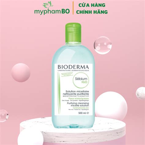 Nước Tẩy Trang Bioderma Sensibio H2O 500ml Màu Xanh Chính Hãng Cho Da