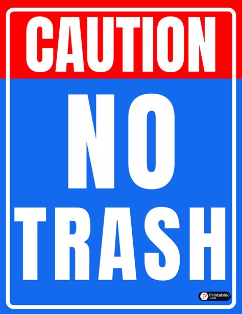 22 Trash Can Sign Download Free Printable Templates