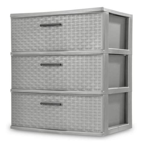 Sterilite 3 Drawer Wide Weave Tower Cement Buywise Stores Ltd