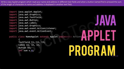 Java Applet Program To Read Name Address In Different Text Fields And