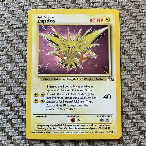 Pokemon Zapdos Holo Evolution Box Error Fossil Nm Values Mavin