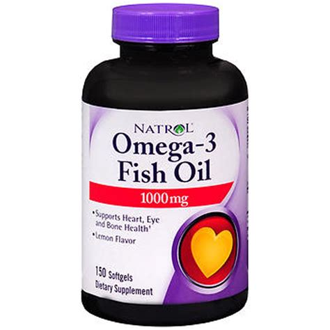 Natrol Omega 3 Fish Oil Lemon 1000 Mg 150 Softgels