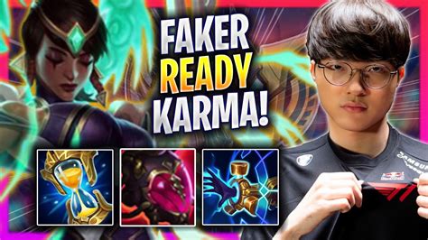 FAKER IS READY TO PLAY KARMA MID T1 Faker Plays Karma MID Vs