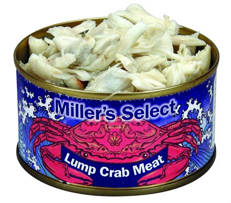 Miller S Select Lump Crab Meat 6 5 Ounce Tins Pack Of 12 Packaged Crabmeat