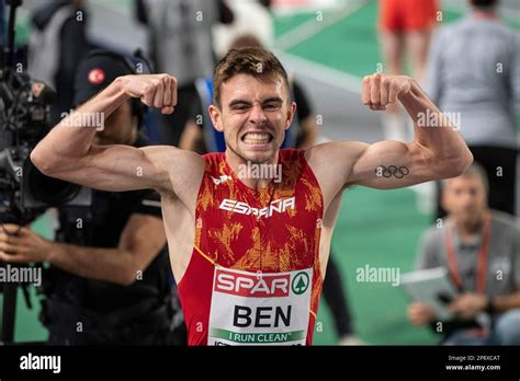 Adrián Ben Of Spain Celebrating His Win In The Mens 800m Final At The