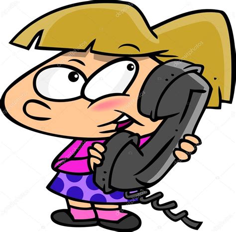 Cartoon Girl Talking on Phone — Stock Vector © ronleishman #13982791