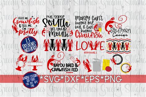 Crawfish Svg Bundle Svg Dxf Eps Png Svgs Design Bundles