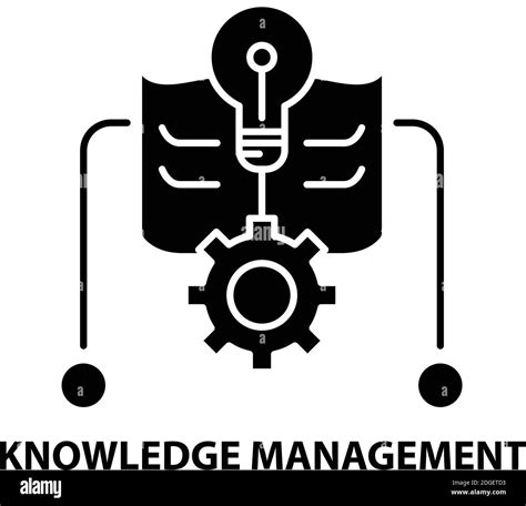 Knowledge Management Icon Black Vector Sign With Editable Strokes