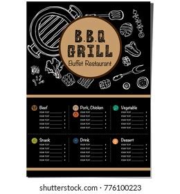 Menu Barbecue Grill Restaurant Template Design Stock Vector Royalty