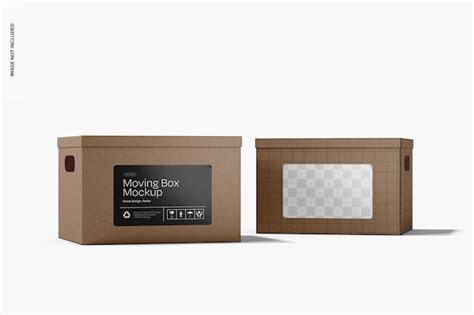 Premium Psd Moving Boxes Mockup Front View