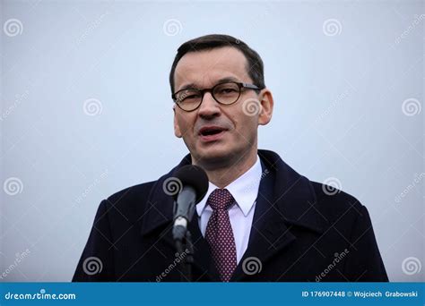 Prime Minister Of Poland Mateusz Morawiecki Portrait Editorial Stock