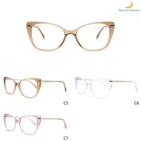 Ba19012 Acetate Frame With Metal Temple Moden Cat Eye Lady Optical