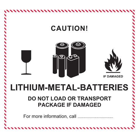 Lithium Metal Batteries Transportaufkleber 12 X 11 Cm Ab 30 00