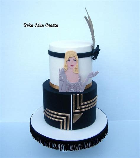 Art Deco Birthday Cake Decorated Cake By Karen Geraghty Cakesdecor