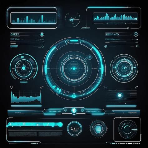 Maqueta De Hud Interfaz Futurista Pantalla Digital Elementos Scifi