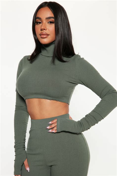 Riley Snatched Legging Set Olive 2 Fashion Nova Matching Sets