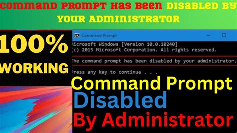 How To Fix The Command Prompt Has Been Disabled By Your Administrator 3 Solutions Youtube