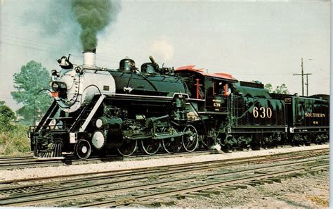 Vintage Southern Railways Steam Locomotive 630 Postcard Atlanta Toccoa