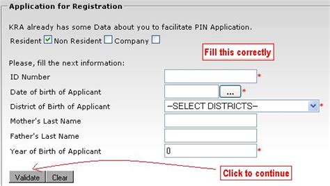 Kra Pin Application: KRA Pin Application