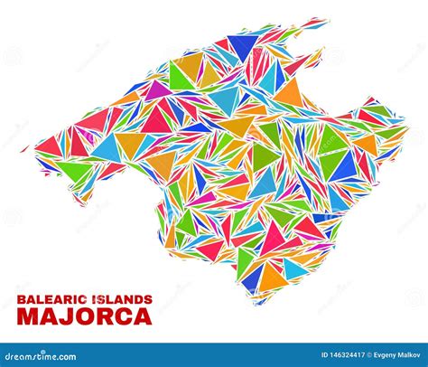 Majorca Map Mosaic Of Color Triangles Stock Vector Illustration Of