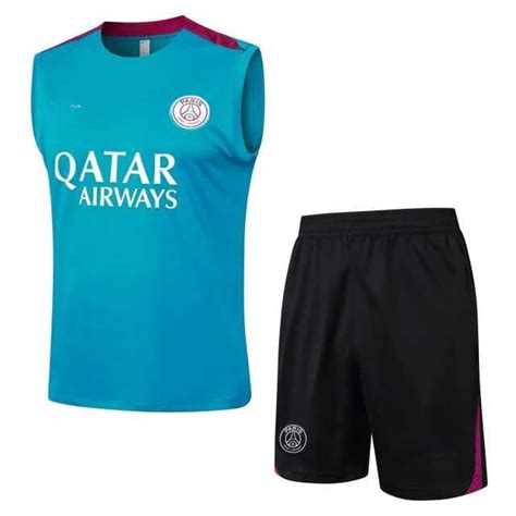 Conjunto Treino Regata Short Psg Azul Detalhes Vinho