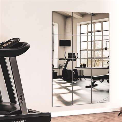 Home Gym Mirror Tiles for Wall, 14"x12"x12PCS Full Length Home Gym