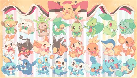 Pikachu Rowlet Piplup Bulbasaur Oshawott And 20 More Pokemon