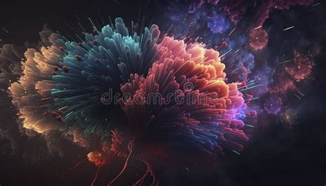 Colorful Fireworks Exploding in the Night Sky Stock Image - Image of creative, dawn: 269057235