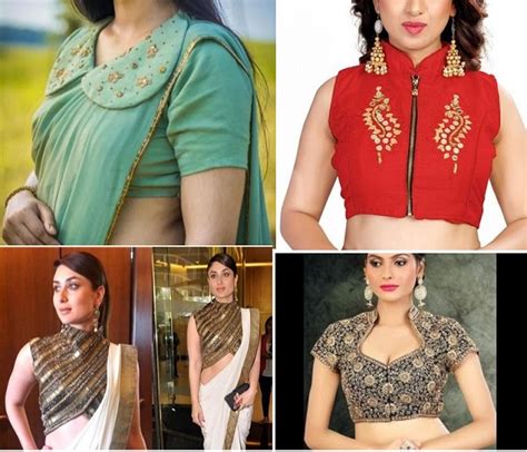 20 Latest Collar Saree Blouse Designs for 2022 - Tips and Beauty