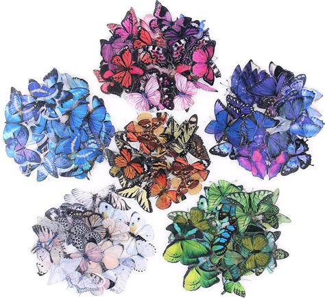 NOGAMOGA Lot de 240 Autocollant Papillon Coloré pour Scrapbooking