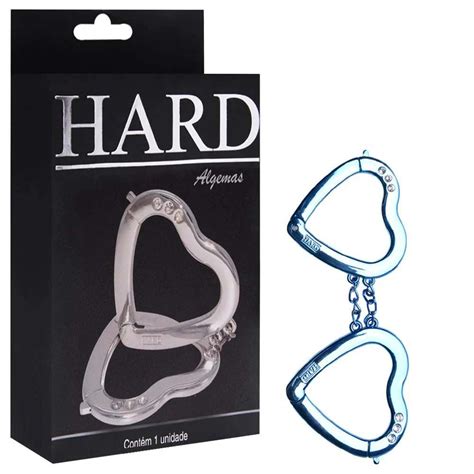 Algema Em Formato de Coração de Metal Azul Hard Sex Shop Abc do Prazer