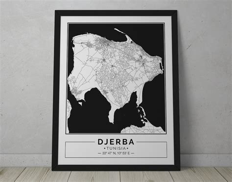 Djerba Tunisia City Map Poster Printable Print Street | Etsy