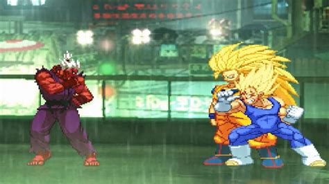 Shin Akuma Vs Super Saiyan Goku And Majin Vegeta Mugen Sprite Battle