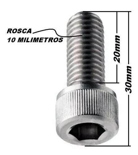 Lote 35 Parafusos Allen M10 Inox 10mm X 30mm