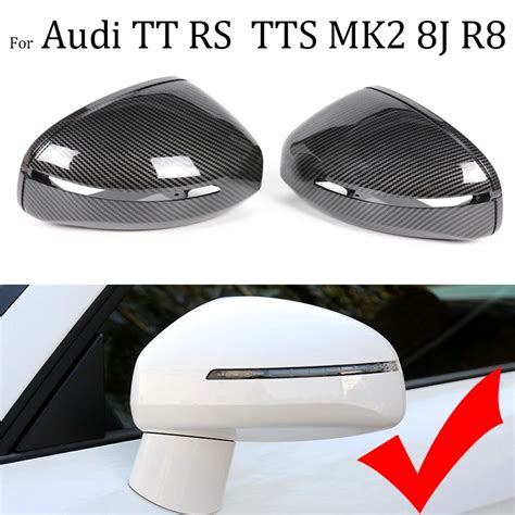 Mirror Cover For Audi Tt Tts Ttrs Mk2 8j R8 42 2007 2014 Carbon Fiber Look