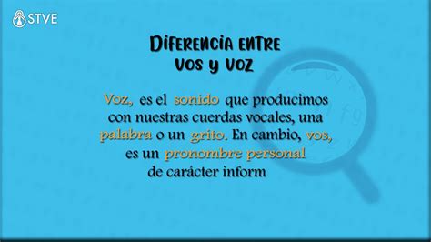 El Diccionario La Diferencia Entre Vos Y Voz Youtube