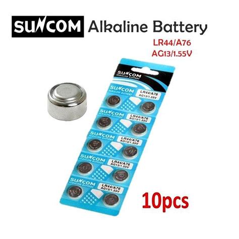 MALAYSIA 10PCS SET BATERI AG13 LR44 A76 Alkaline Button Cell Battery