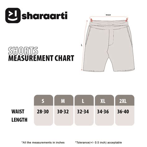 sharaarti men Shorts size chart – Sharaarti